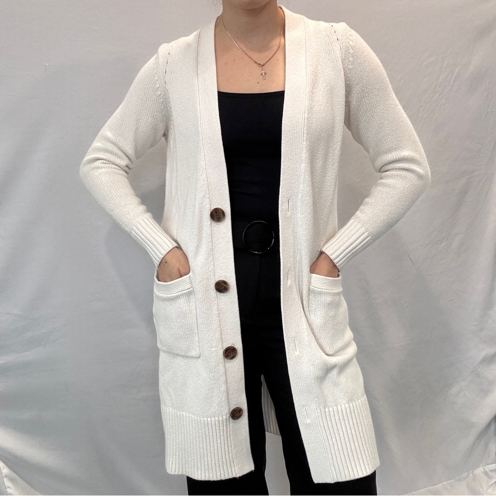 Ann Taylor Cardigan with brown bottoms